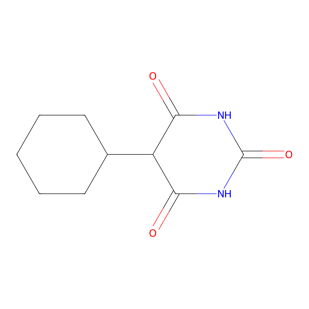 5-cyclohexylpyrimidine-2,4,6(1H,3H,5H)-trione molecular structure, CAS 7391-70-0