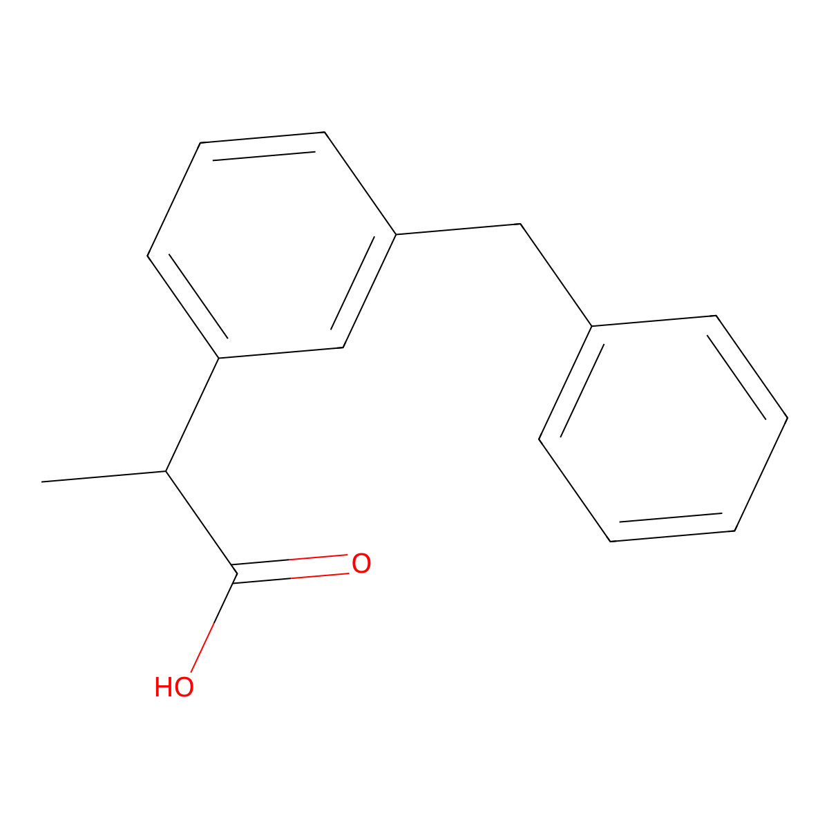 2-(3-Benzylphenyl)propanoic acid molecular structure, CAS 73913-48-1