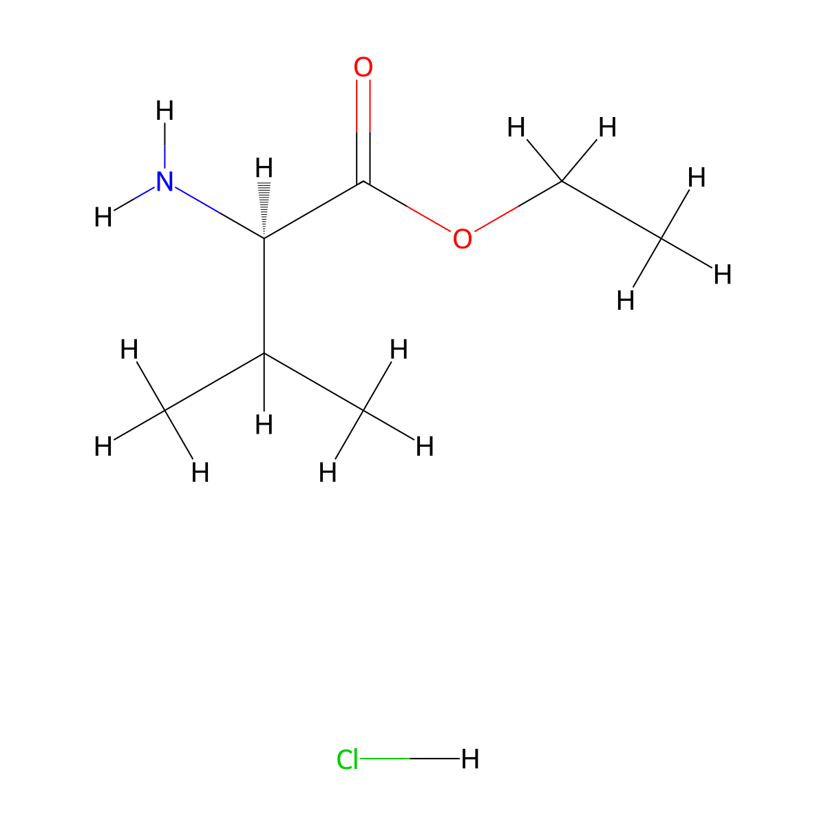 Ethyl D-valinate hydrochloride molecular structure, CAS 73913-64-1