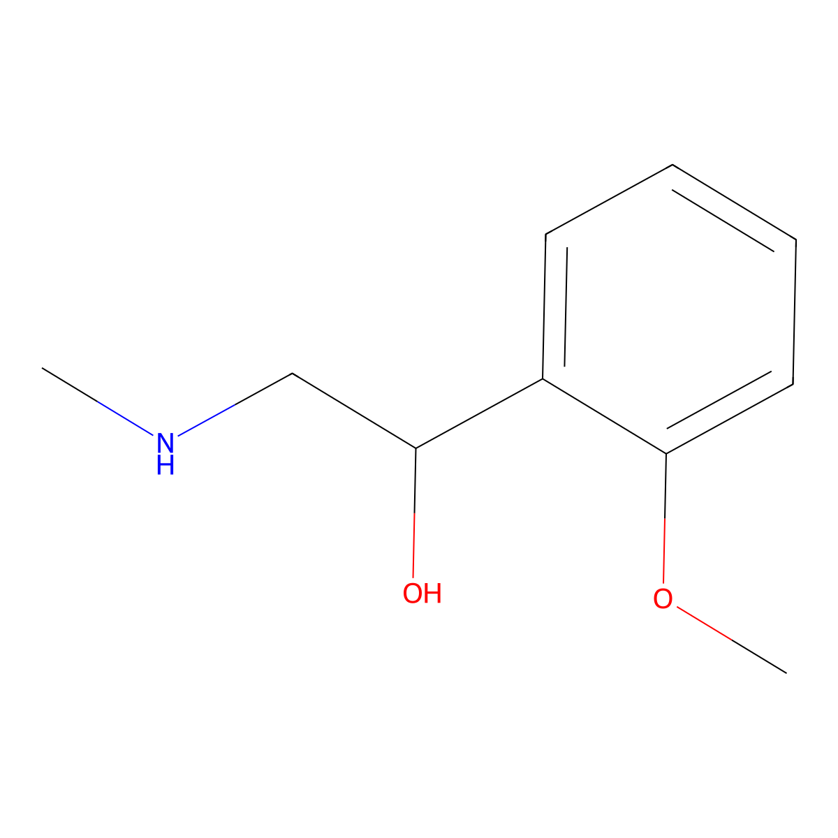 1-(2-Methoxyphenyl)-2-(methylamino)ethan-1-ol molecular structure, CAS 73917-93-8