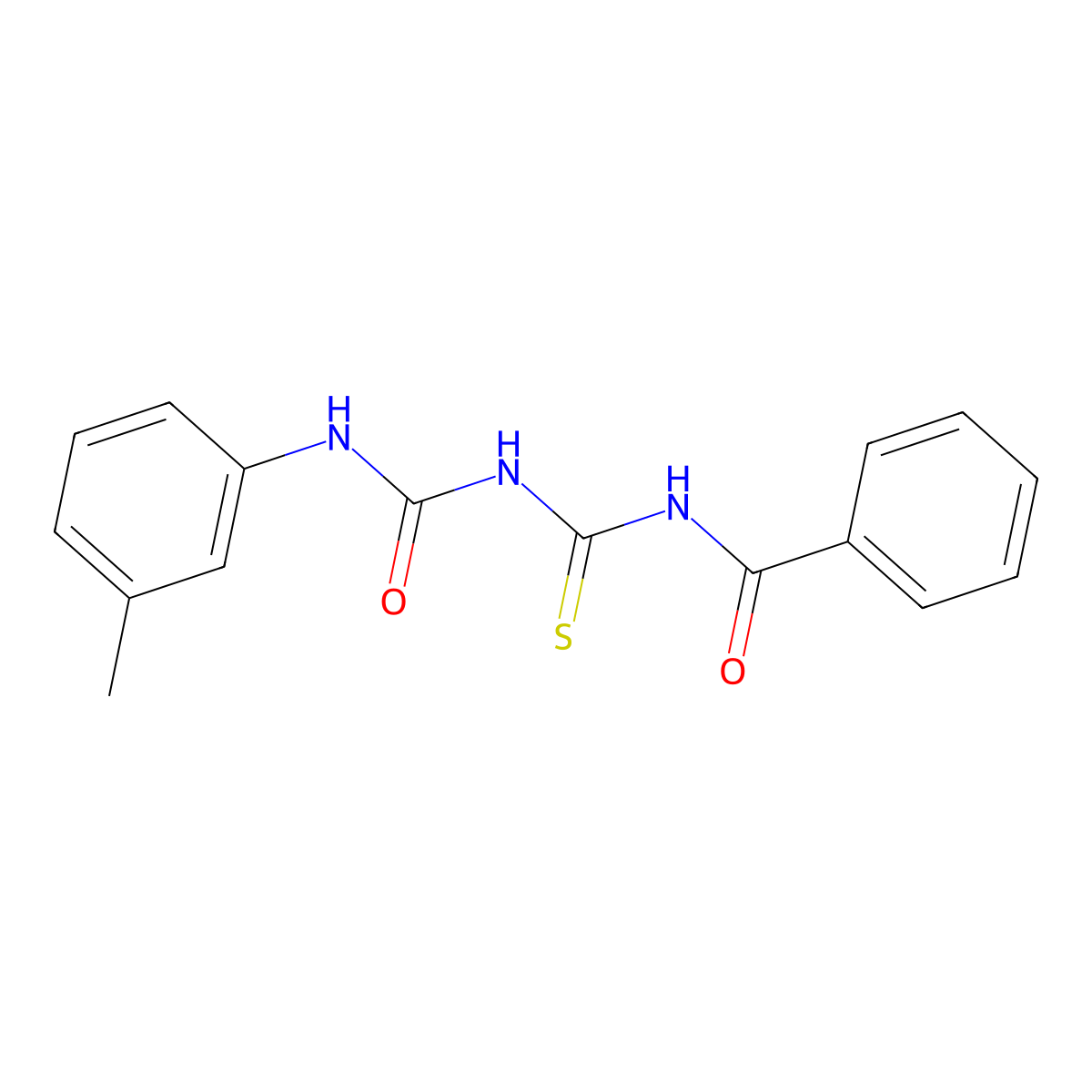 N-benzoyl-N'-(3-methylphenyl)dicarbonimidothioic diamide molecular structure, CAS 73918-42-0