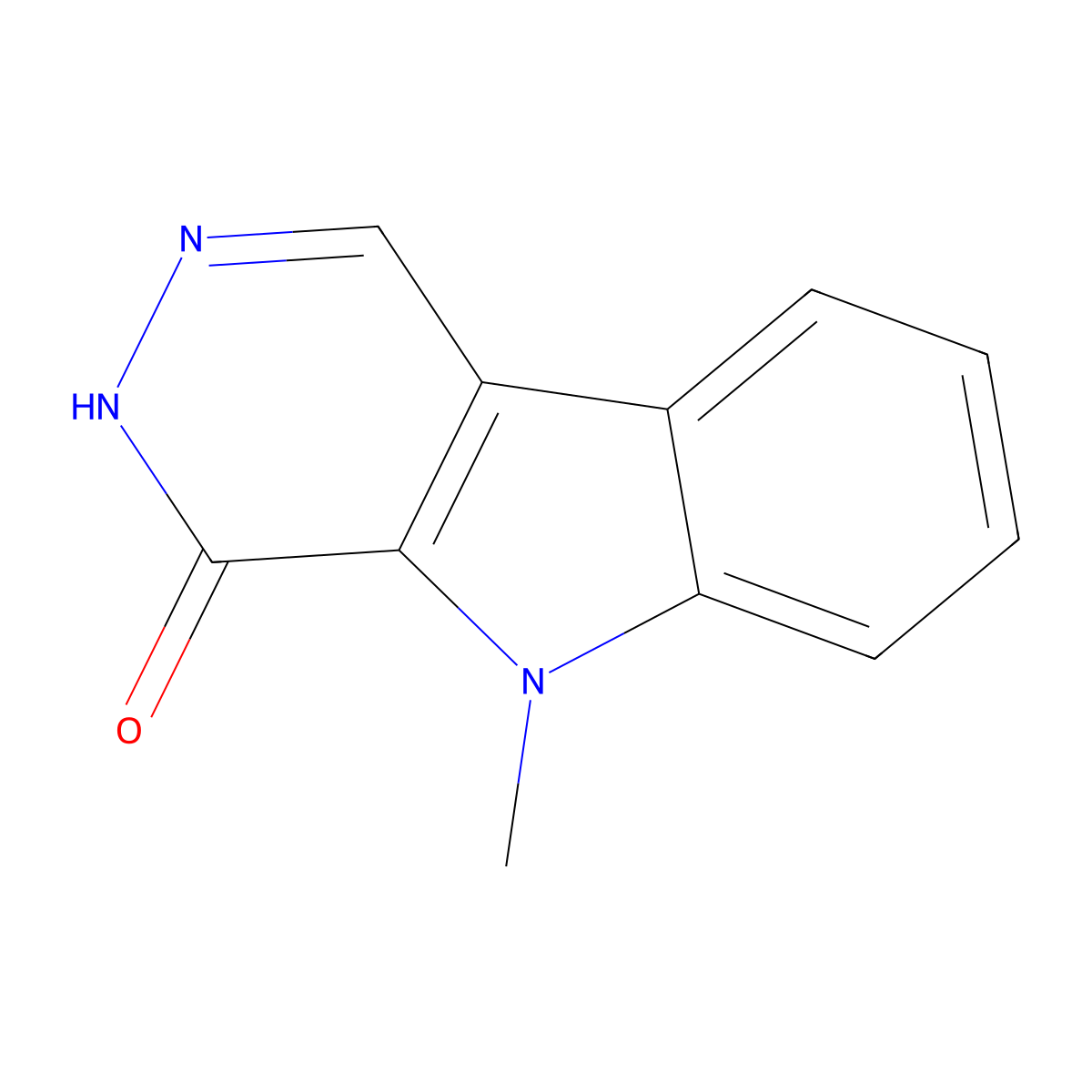 4H-Pyridazino(4,5-b)indol-4-one, 3,5-dihydro-5-methyl- molecular structure, CAS 73918-69-1