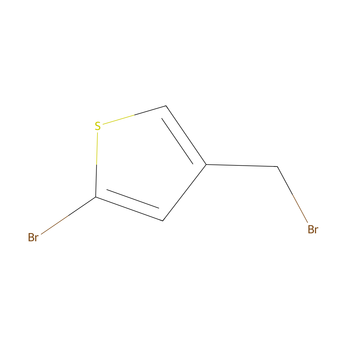 2-Bromo-4-(bromomethyl)thiophene molecular structure, CAS 73919-93-4