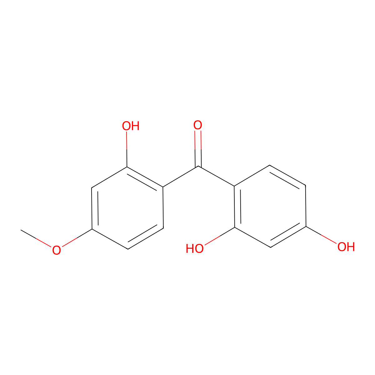 Methanone, (2,4-dihydroxyphenyl)(2-hydroxy-4-methoxyphenyl)- molecular structure, CAS 7392-62-3