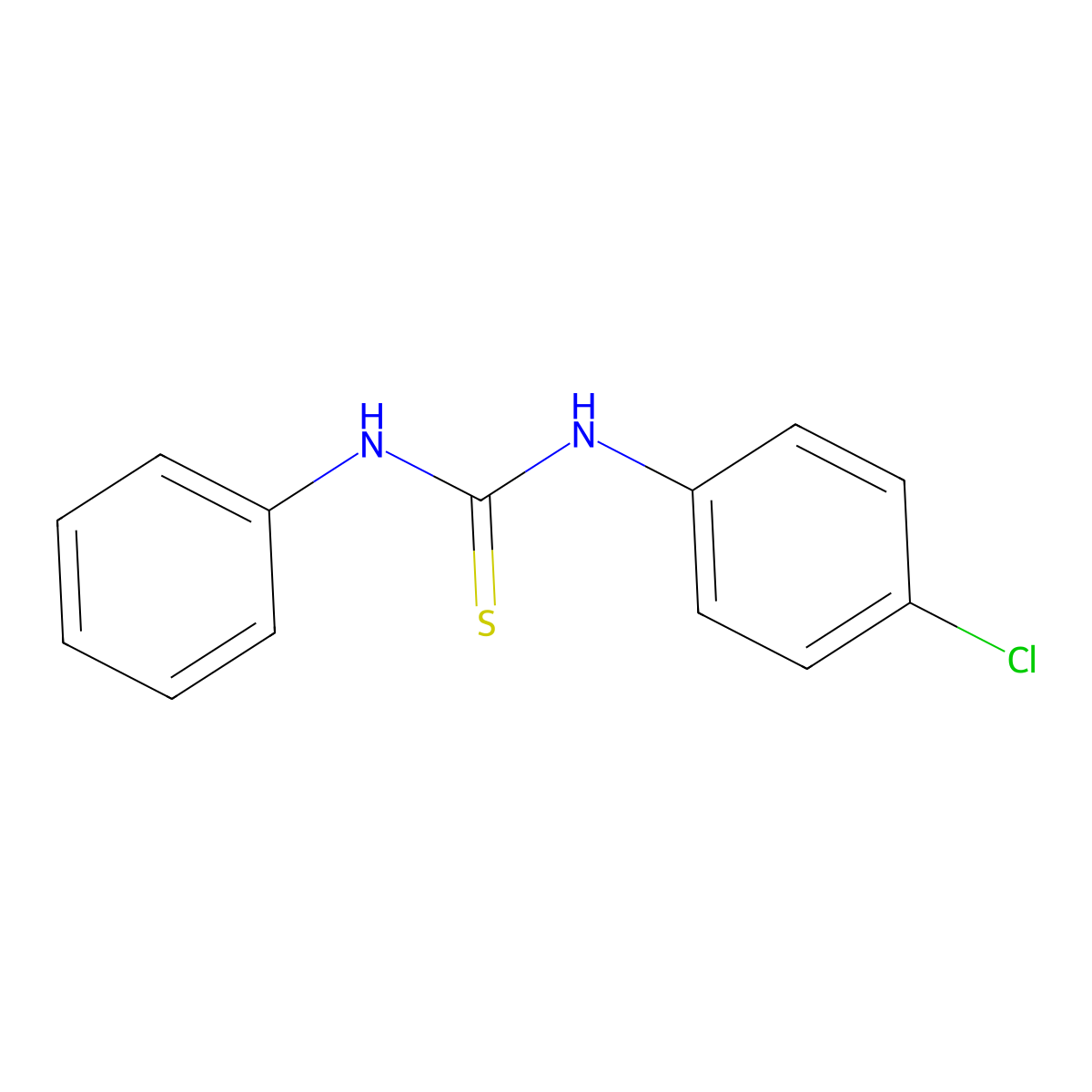 1-(4-Chlorophenyl)-3-phenyl-2-thiourea molecular structure, CAS 7392-67-8
