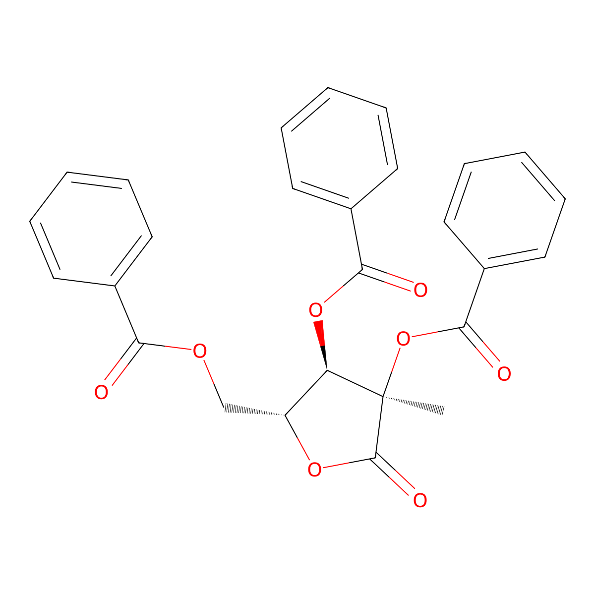 2,3,5-Tri-O-benzoyl-2-C-methyl-D-ribonic acid-1,4-lactone molecular structure, CAS 7392-74-7
