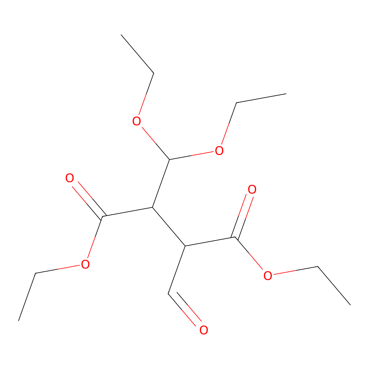 Diethyl 2-(diethoxymethyl)-3-formylsuccinate molecular structure, CAS 73926-95-1