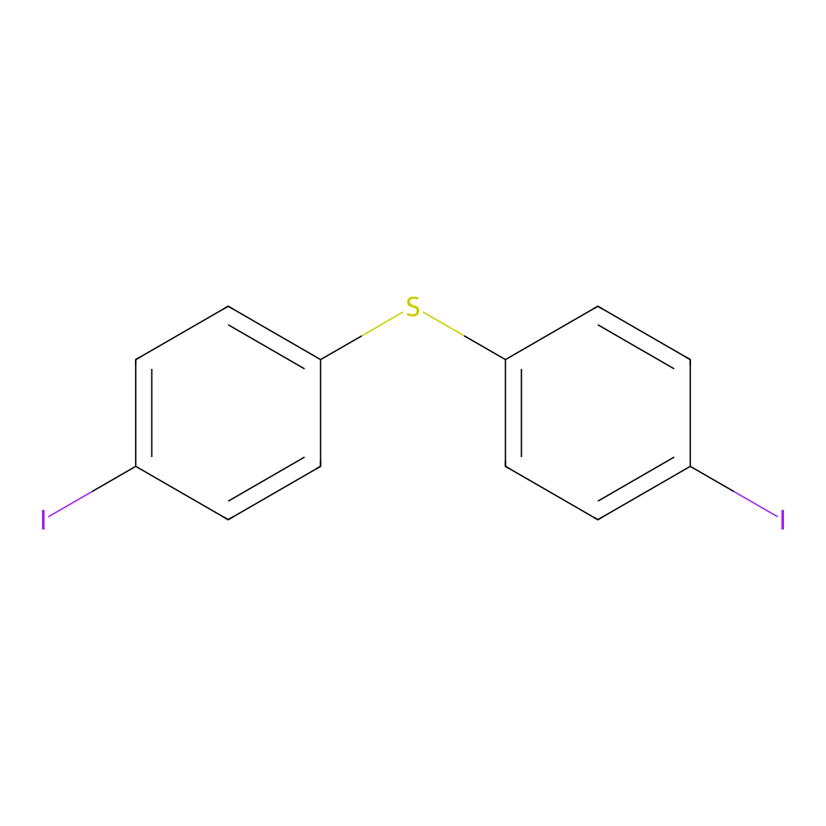 Sulfide, bis(p-iodophenyl) molecular structure, CAS 73927-07-8