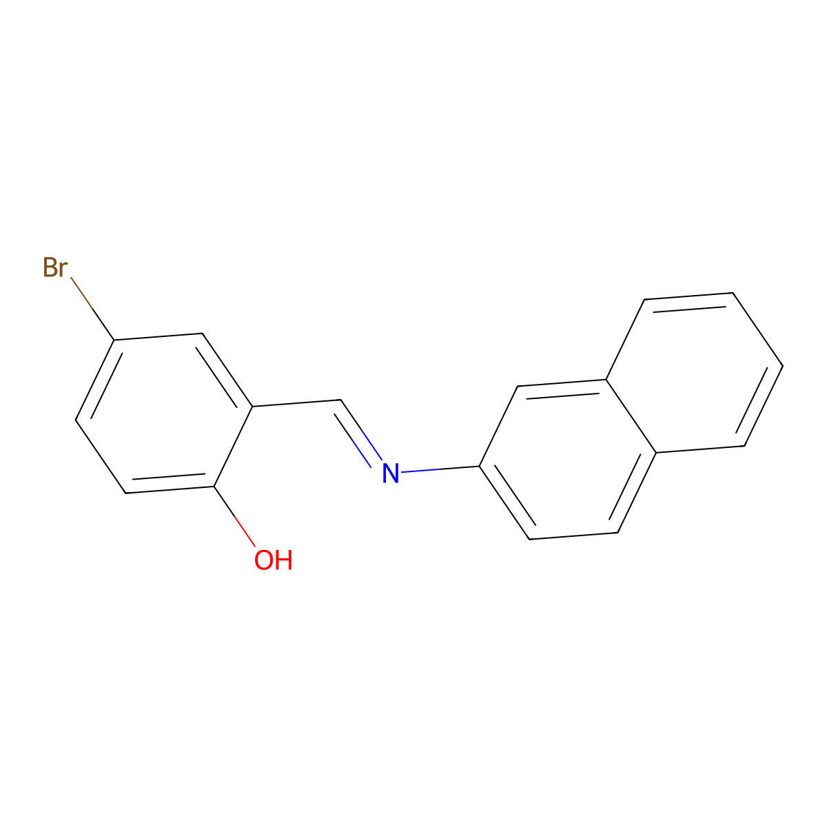 4-Bromo-2-[(2-naphthylimino)methyl]phenol molecular structure, CAS 73930-54-8
