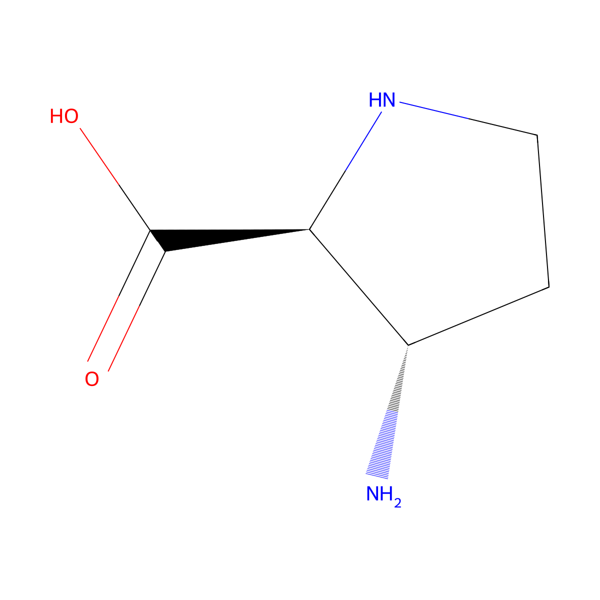 (2S,3S)-3-Aminopyrrolidine-2-carboxylic acid molecular structure, CAS 739308-09-9