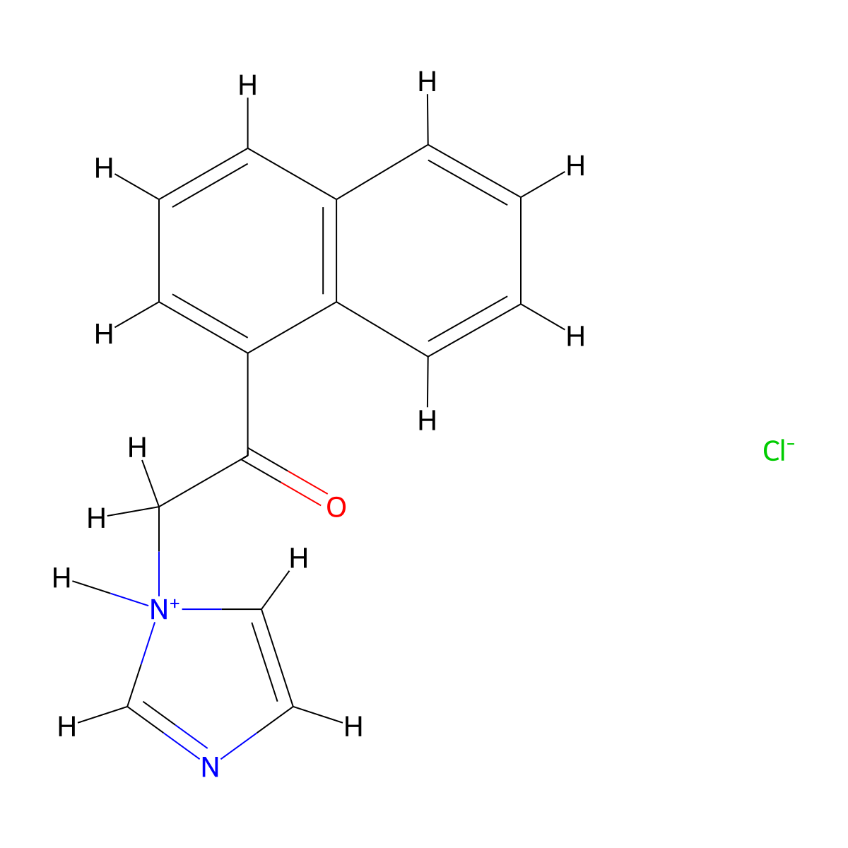 Ethanone, 2-(1H-imidazol-1-yl)-1-(1-naphthalenyl)-, monohydrochloride molecular structure, CAS 73931-87-0