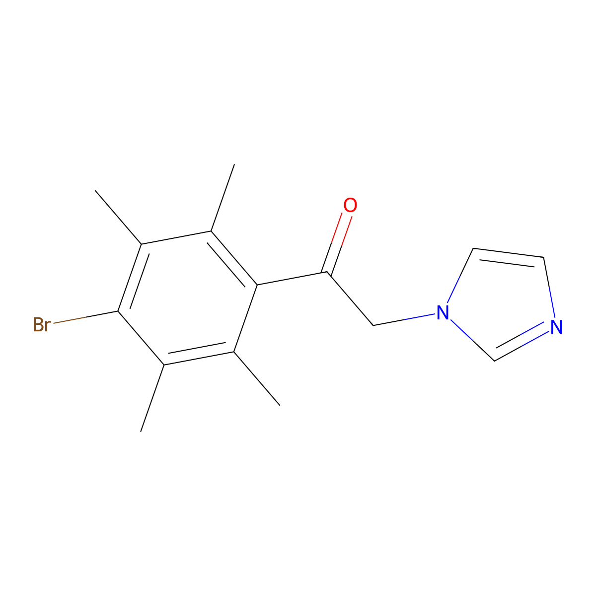 Acetophenone, 4'-bromo-2-(1-imidazolyl)-2',3',5',6'-tetramethyl- molecular structure, CAS 73931-92-7