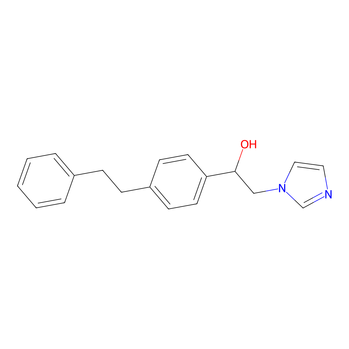 alpha-(4-(2-Phenylethyl)phenyl)-1H-imidazole-1-ethanol molecular structure, CAS 73931-96-1