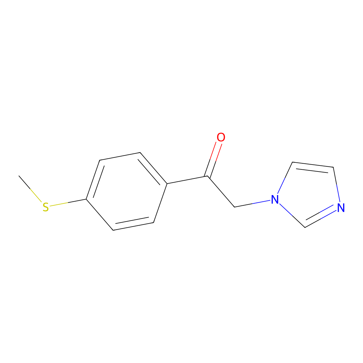 Acetophenone, 2-(1-imidazolyl)-4'-(methylthio)- molecular structure, CAS 73932-11-3