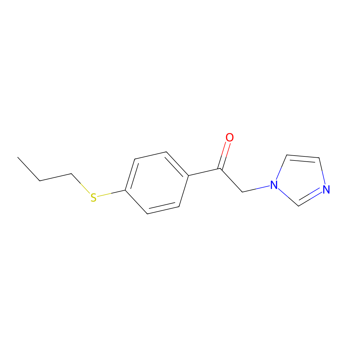 Acetophenone, 2-(1-imidazolyl)-4'-(propylthio)- molecular structure, CAS 73932-13-5