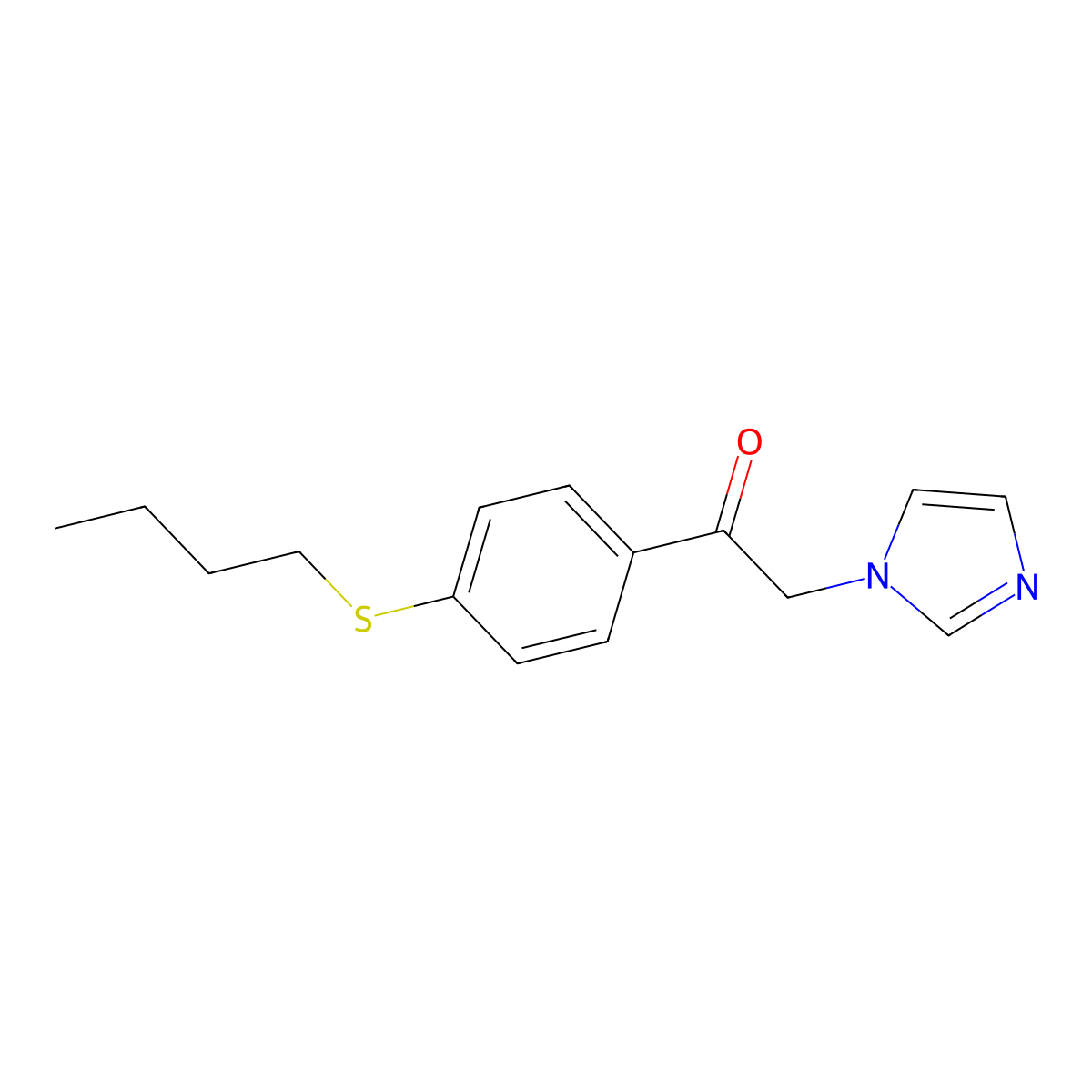 Acetophenone, 4'-(butylthio)-2-(1-imidazolyl)- molecular structure, CAS 73932-15-7