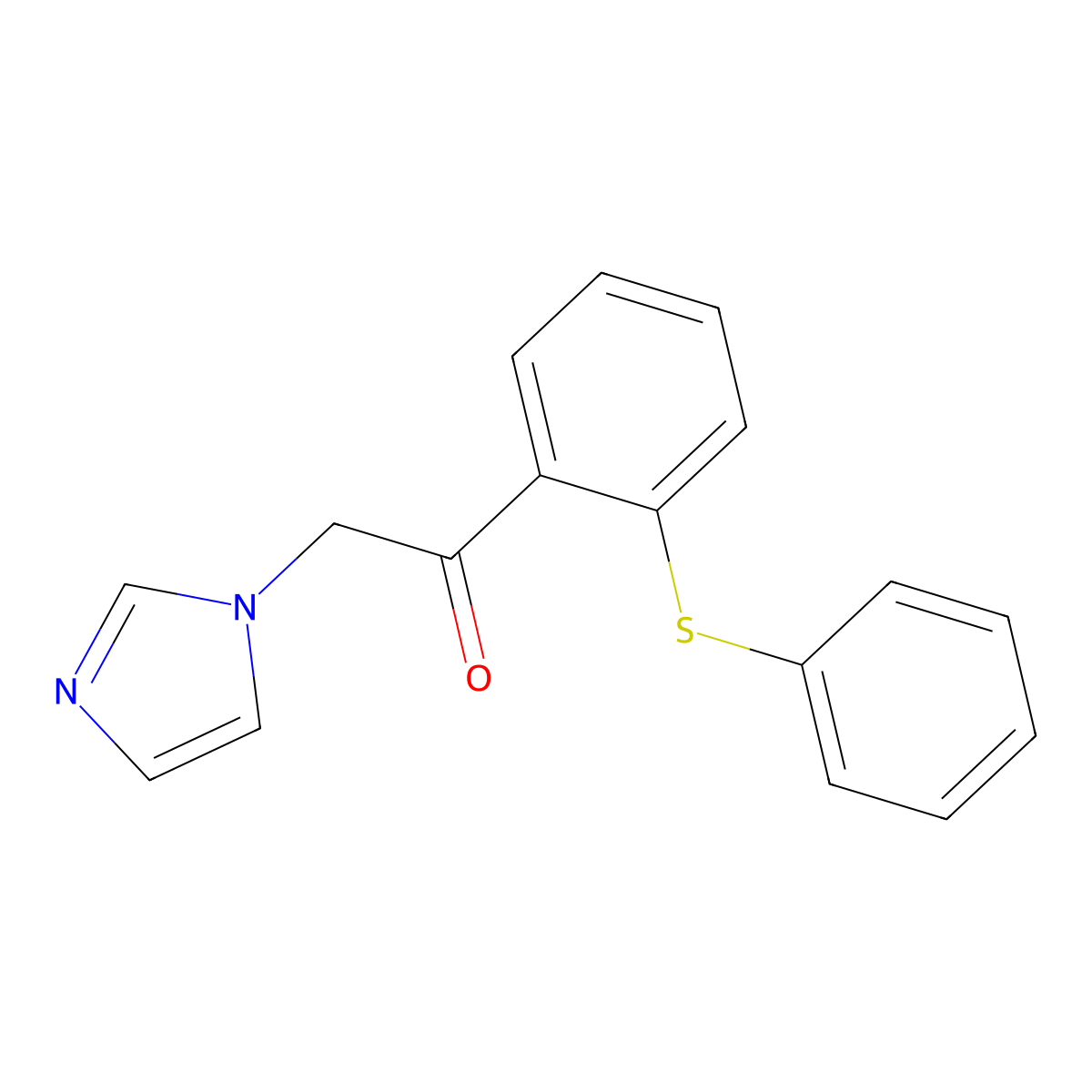 Acetophenone, 2-(1-imidazolyl)-2'-(phenylthio)- molecular structure, CAS 73932-17-9