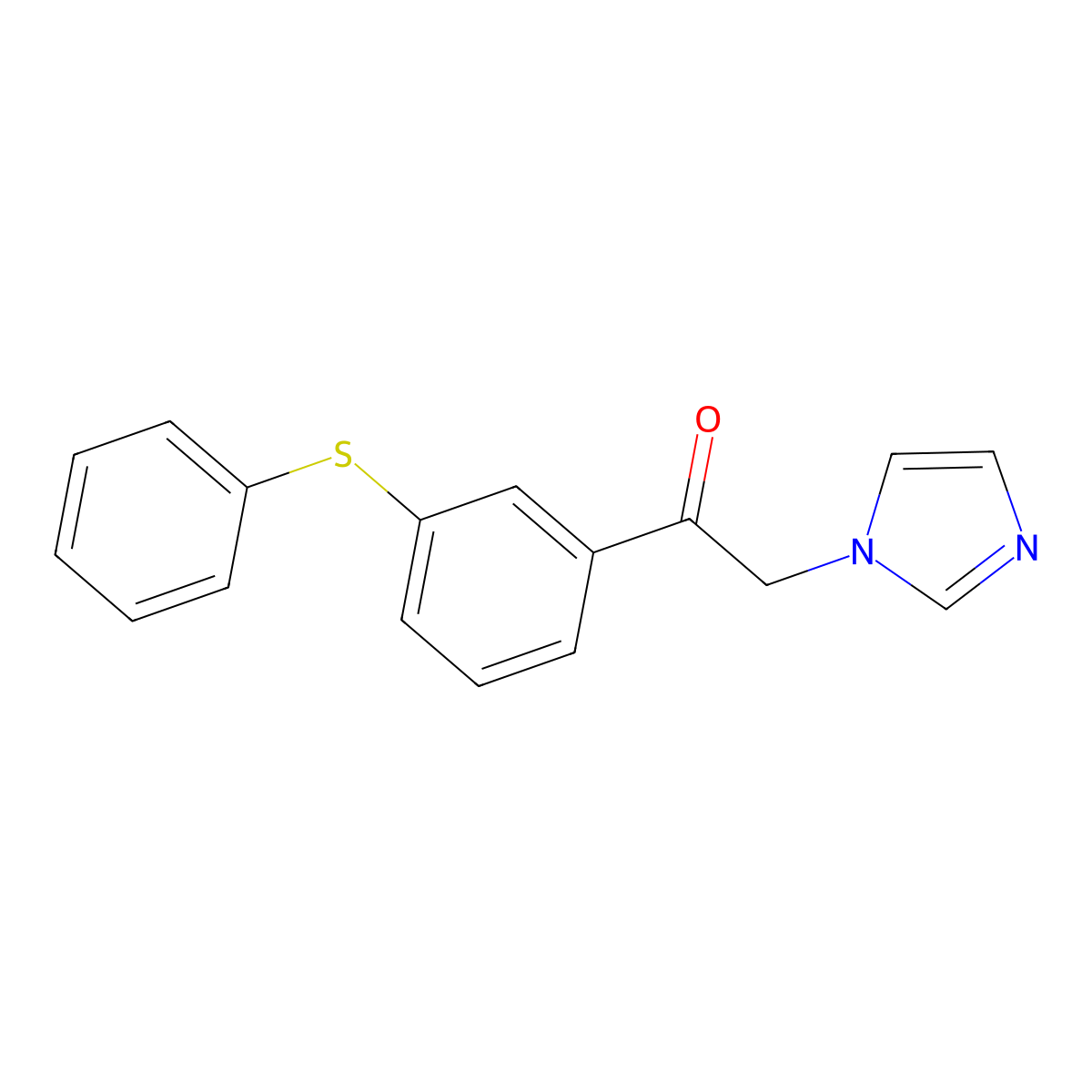 Acetophenone, 2-(1-imidazolyl)-3'-(phenylthio)- molecular structure, CAS 73932-18-0