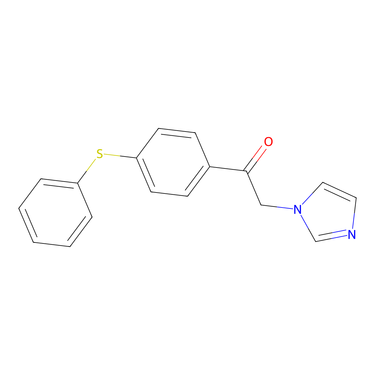 Acetophenone, 2-(1-imidazolyl)-4'-(phenylthio)- molecular structure, CAS 73932-19-1