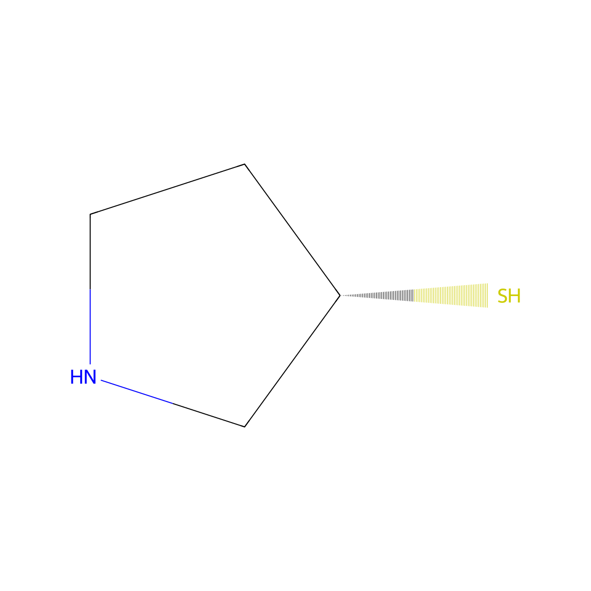 (3S)-pyrrolidine-3-thiol molecular structure, CAS 739328-11-1