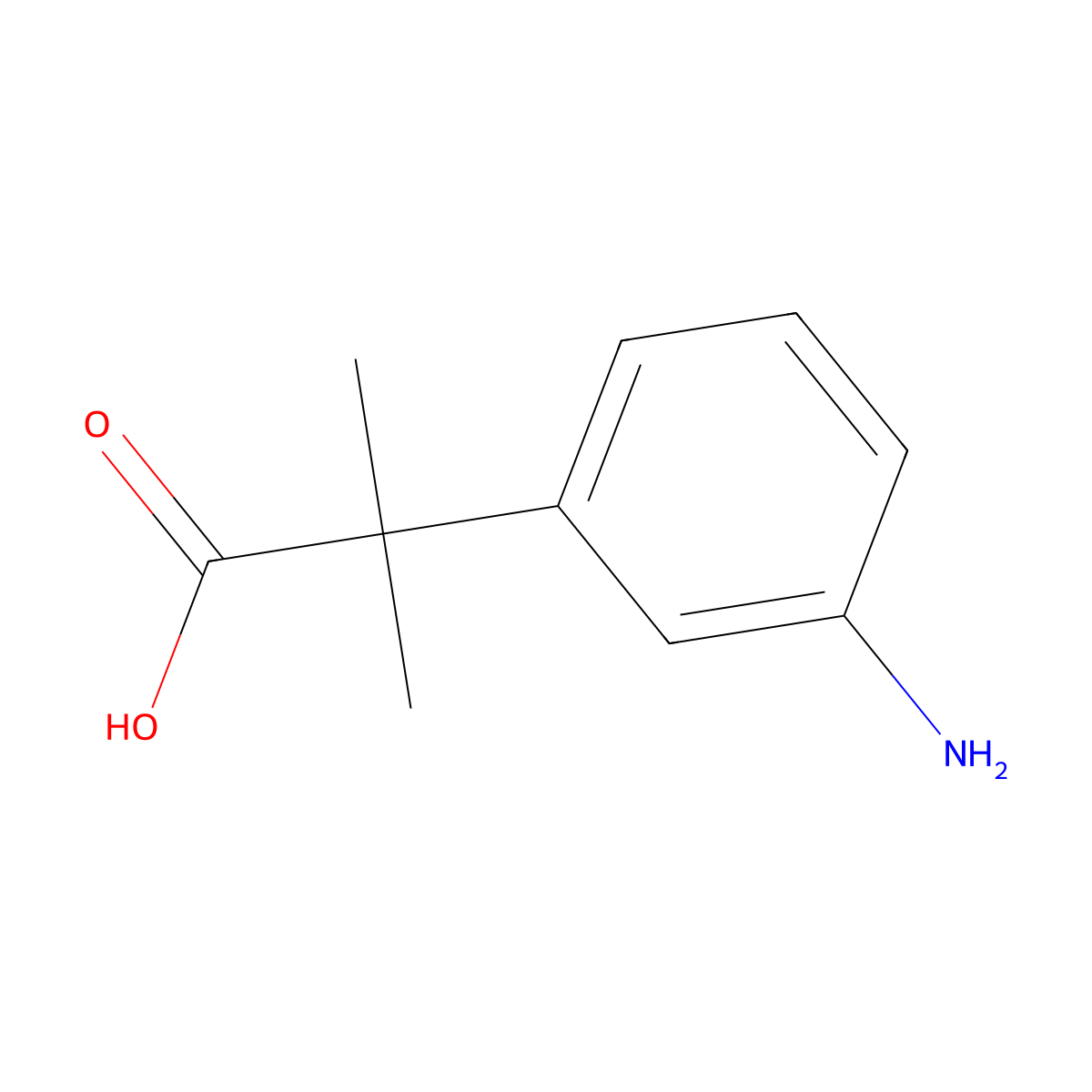 2-(3-Aminophenyl)-2-methylpropanoic acid molecular structure, CAS 739328-61-1