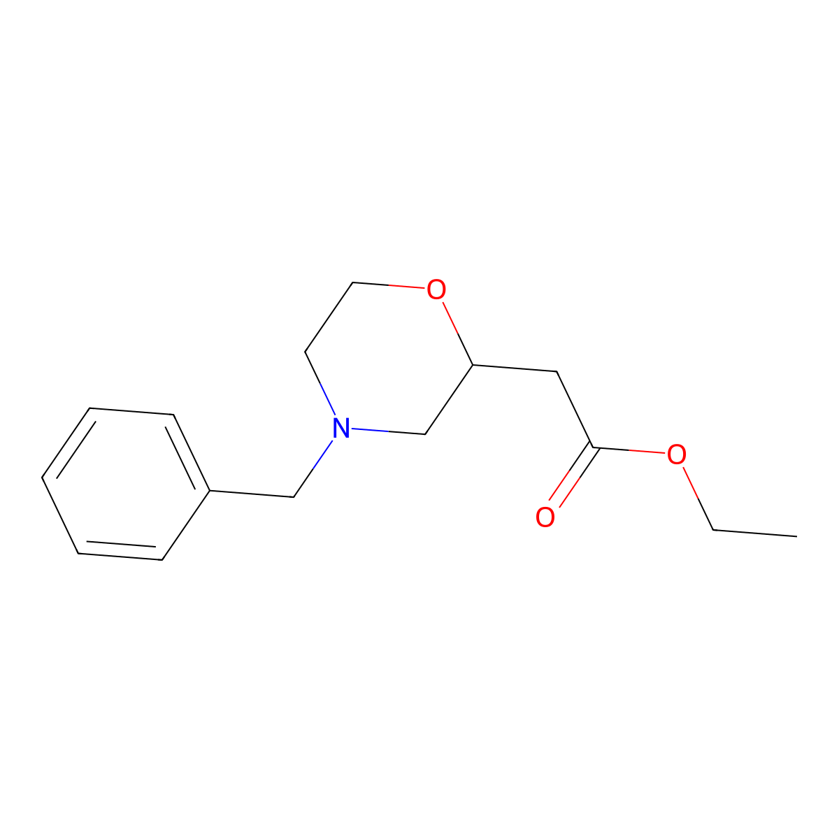 Ethyl 2-(4-benzylmorpholin-2-yl)acetate molecular structure, CAS 73933-19-4