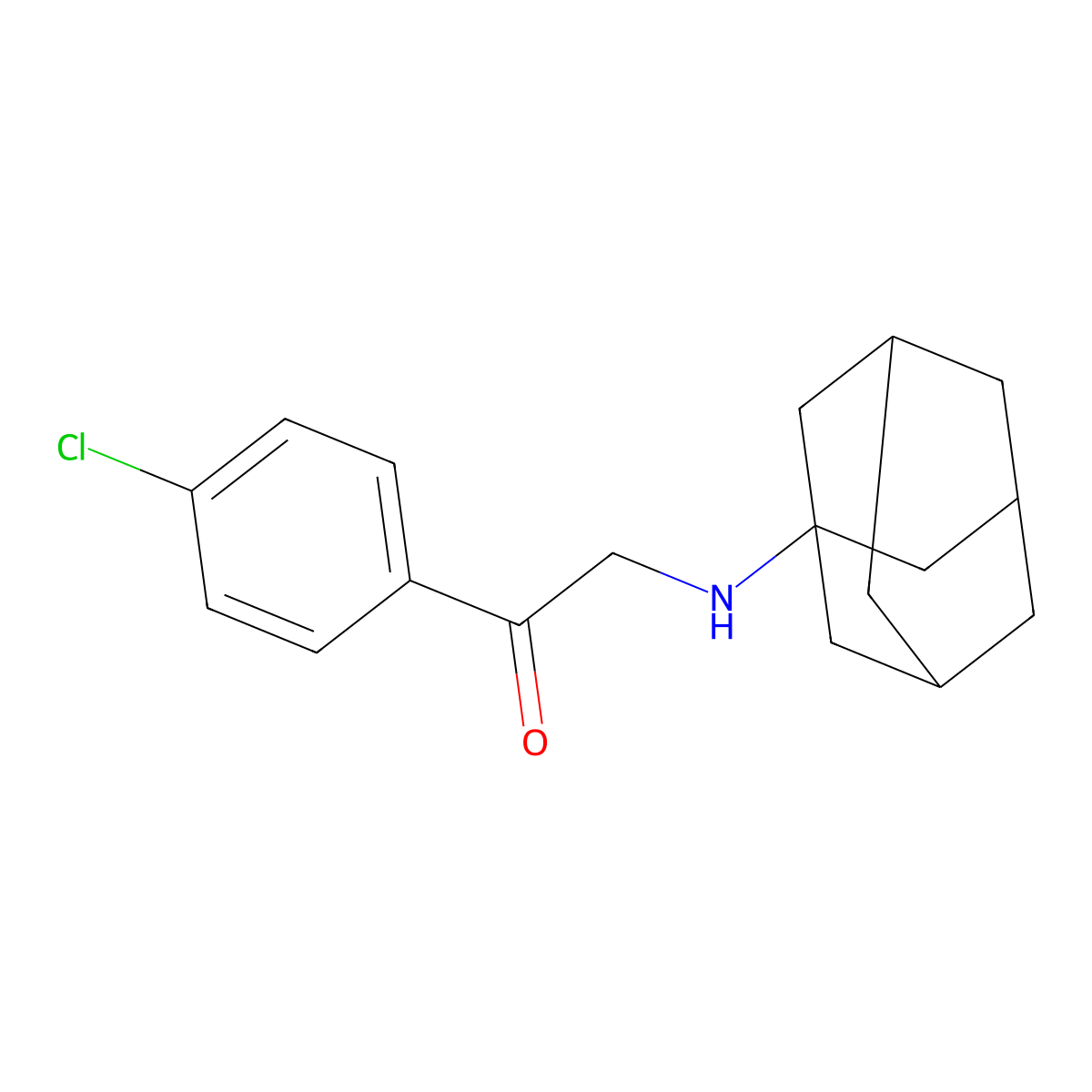 2-(Adamantanylamino)-1-(4-chlorophenyl)ethan-1-one molecular structure, CAS 739331-24-9
