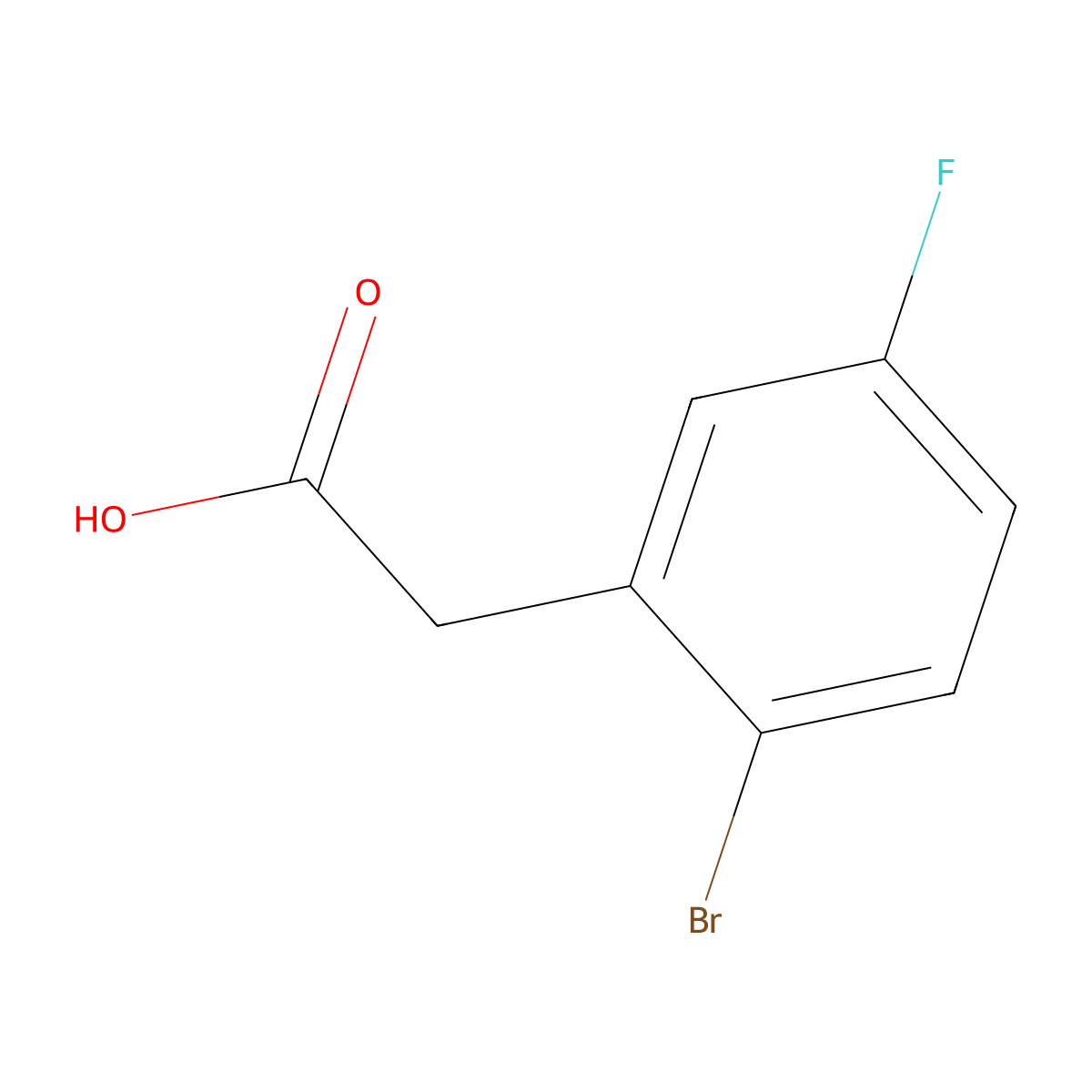 2-(2-Bromo-5-fluorophenyl)acetic acid molecular structure, CAS 739336-26-6
