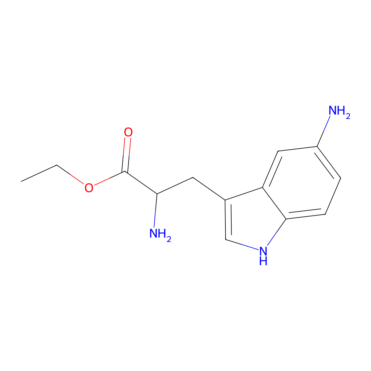 5-Amino-DL-tryptophan Ethyl Ester molecular structure, CAS 739343-12-5