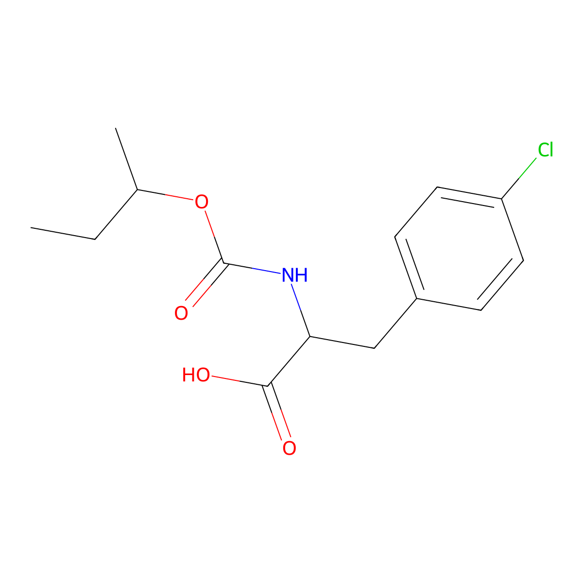4-Chloro-N-[(1-methylpropoxy)carbonyl]phenylalanine molecular structure, CAS 739359-23-0