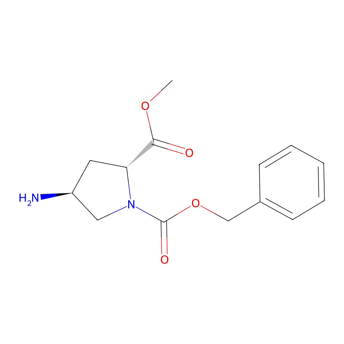 Methyl (2R,4S)-4-Amino-1-Cbz-pyrrolidine-2-carboxylate molecular structure, CAS 739360-84-0