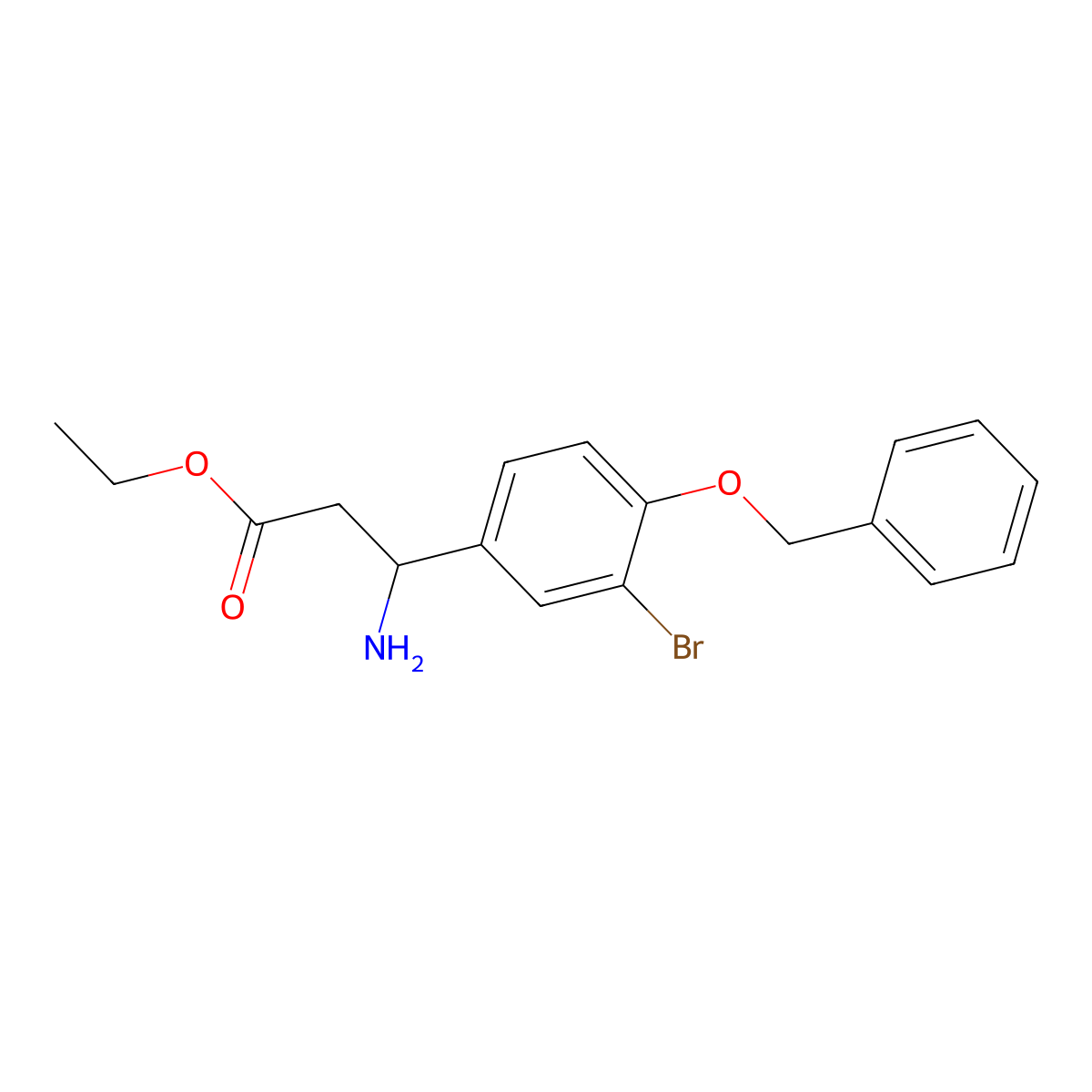 Ethyl 3-amino-3-[4-(benzyloxy)-3-bromophenyl]propanoate molecular structure, CAS 739361-19-4