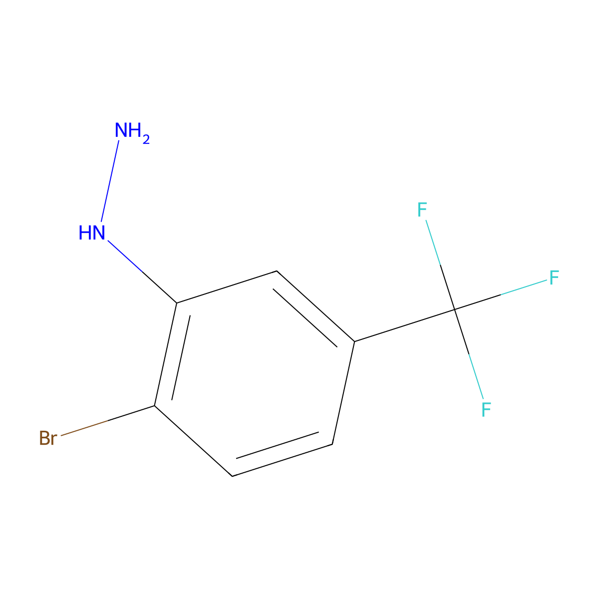 (2-Bromo-5-(trifluoromethyl)phenyl)hydrazine molecular structure, CAS 739361-61-6