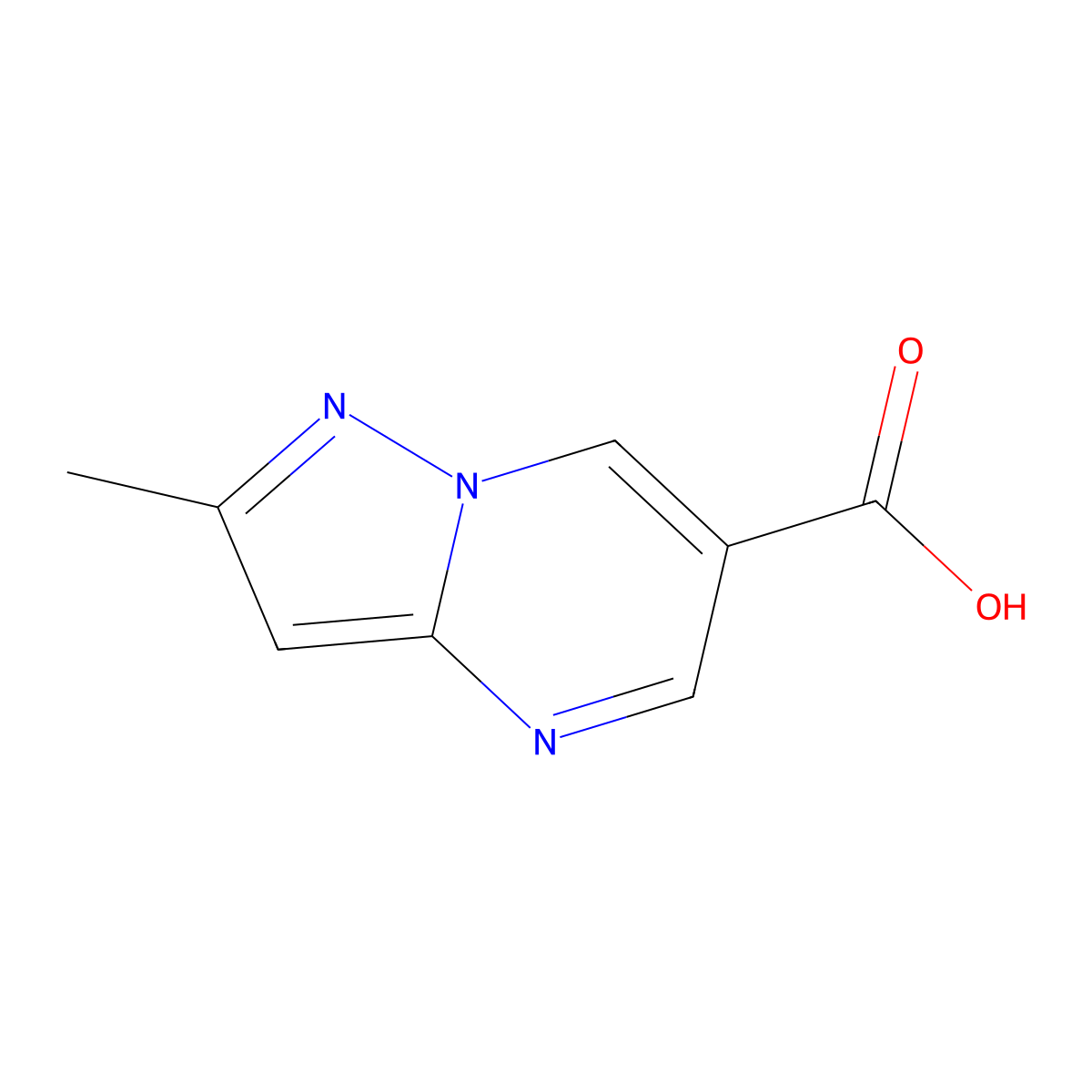 2-Methylpyrazolo(1,5-a)pyrimidine-6-carboxylic acid molecular structure, CAS 739364-95-5