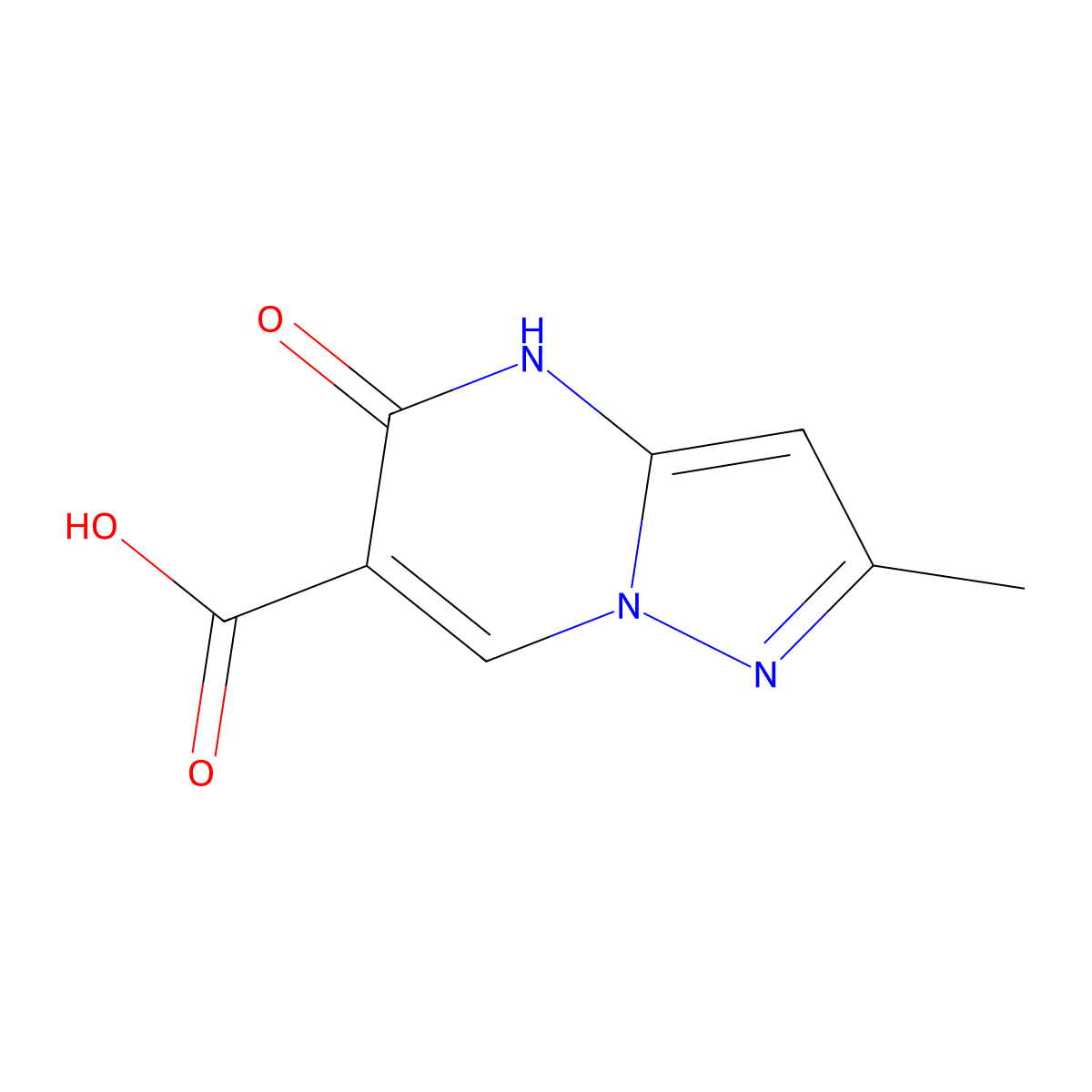 2-methyl-5-oxo-4H,5H-pyrazolo(1,5-a)pyrimidine-6-carboxylic acid molecular structure, CAS 739365-02-7