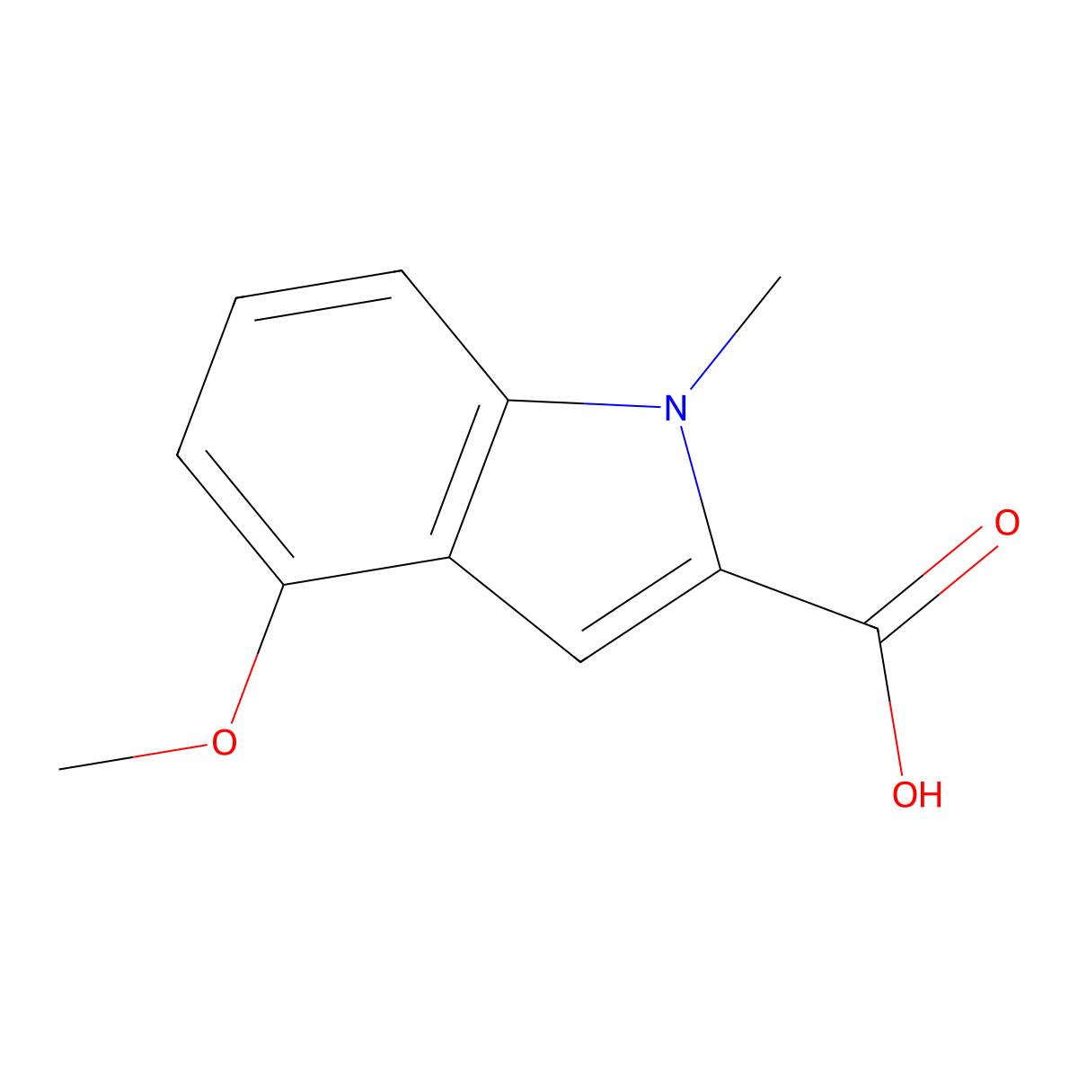 4-Methoxy-1-methyl-1H-indole-2-carboxylic acid molecular structure, CAS 739365-06-1