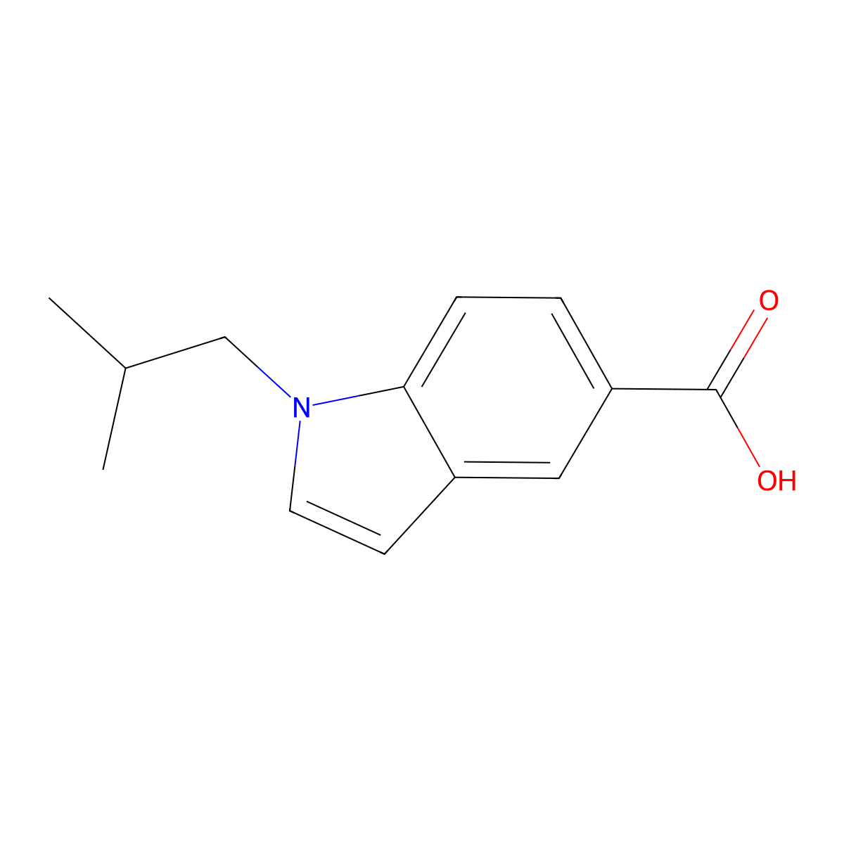 1-(2-Methylpropyl)-1H-indole-5-carboxylic acid molecular structure, CAS 739365-12-9