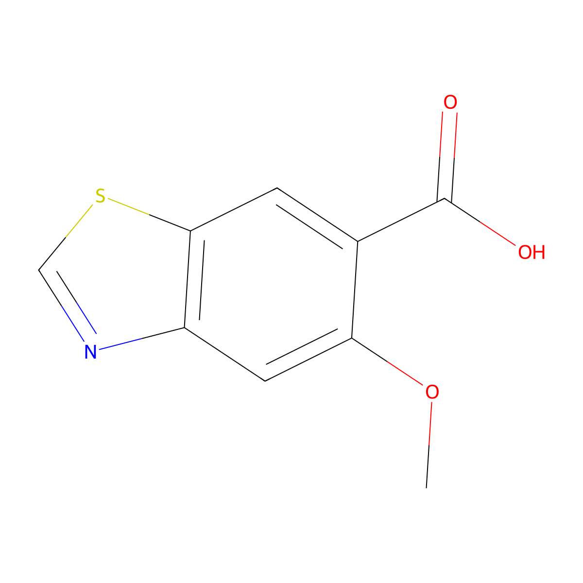 5-Methoxybenzo[D]thiazole-6-carboxylic acid molecular structure, CAS 739365-25-4