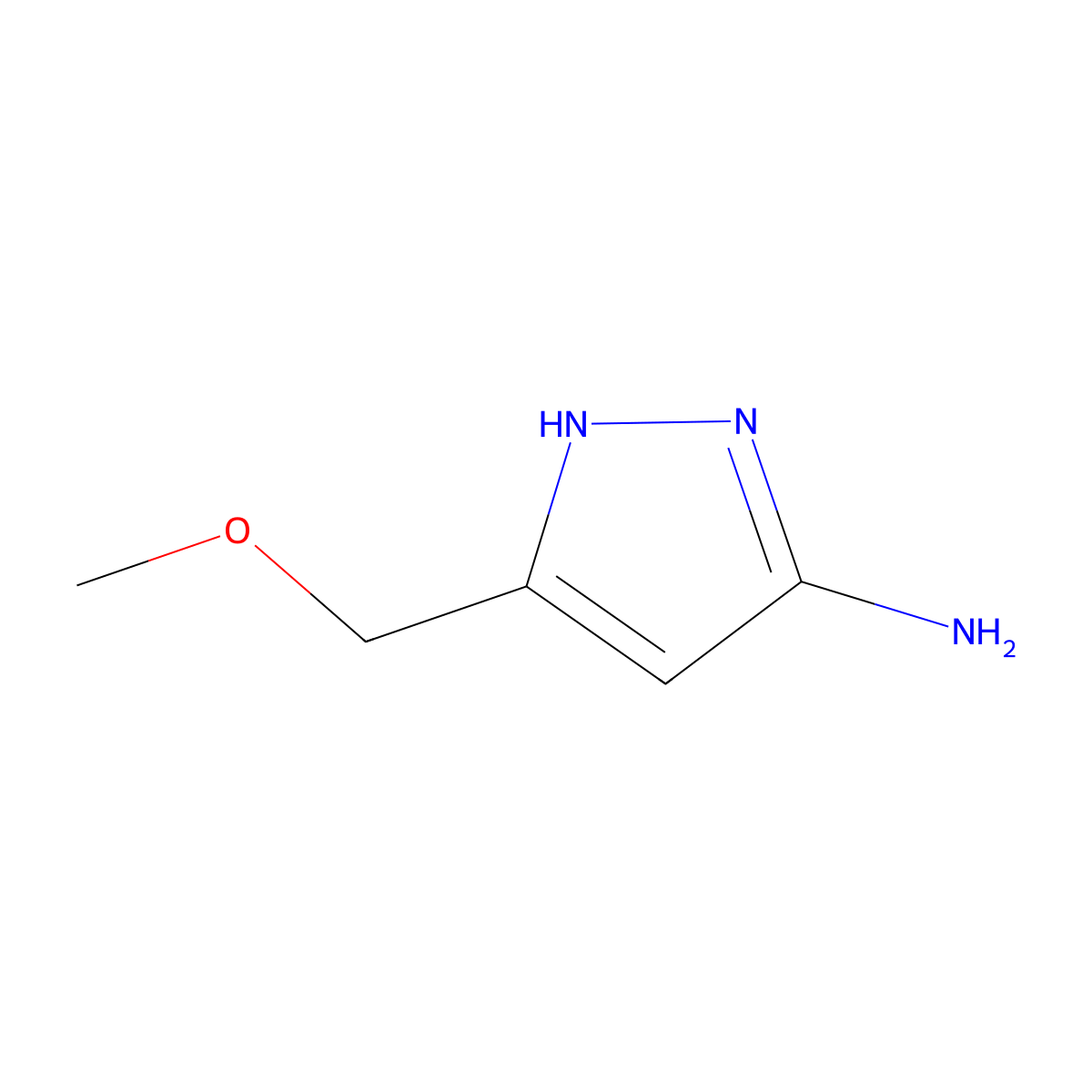 5-(methoxymethyl)-1H-pyrazol-3-amine molecular structure, CAS 739366-03-1