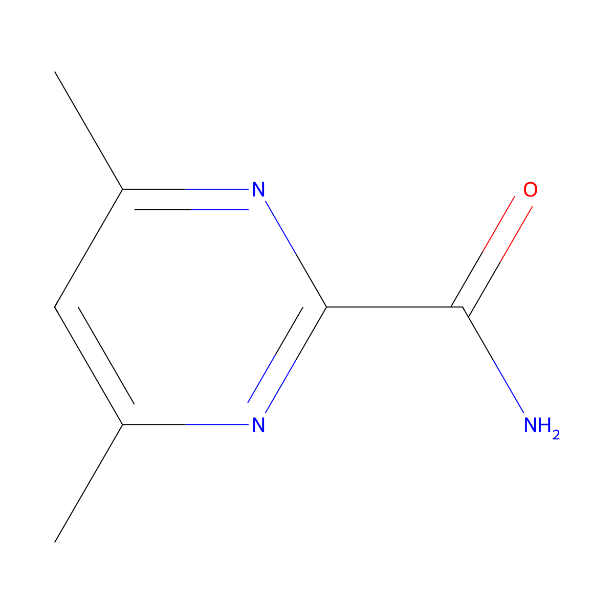 2-Pyrimidinecarboxamide, 4,6-dimethyl- molecular structure, CAS 73937-25-4