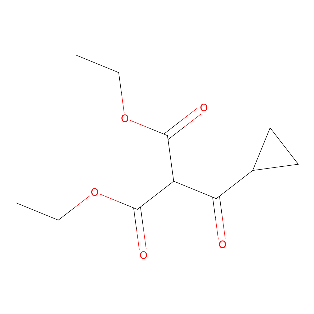 1,3-Diethyl 2-cyclopropanecarbonylpropanedioate molecular structure, CAS 7394-16-3