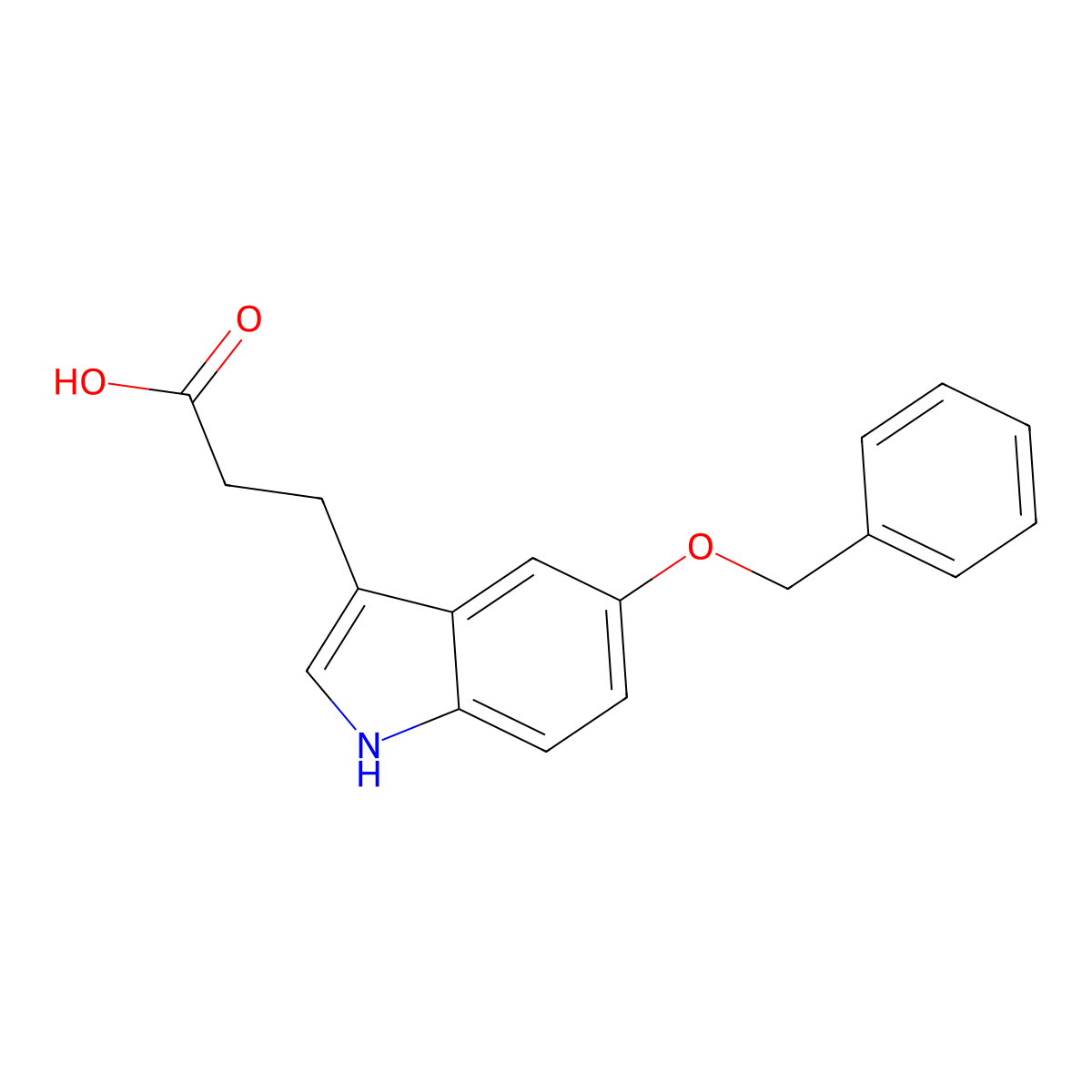 3-[5-(Benzyloxy)-3-indolyl]propanoic Acid molecular structure, CAS 7394-76-5