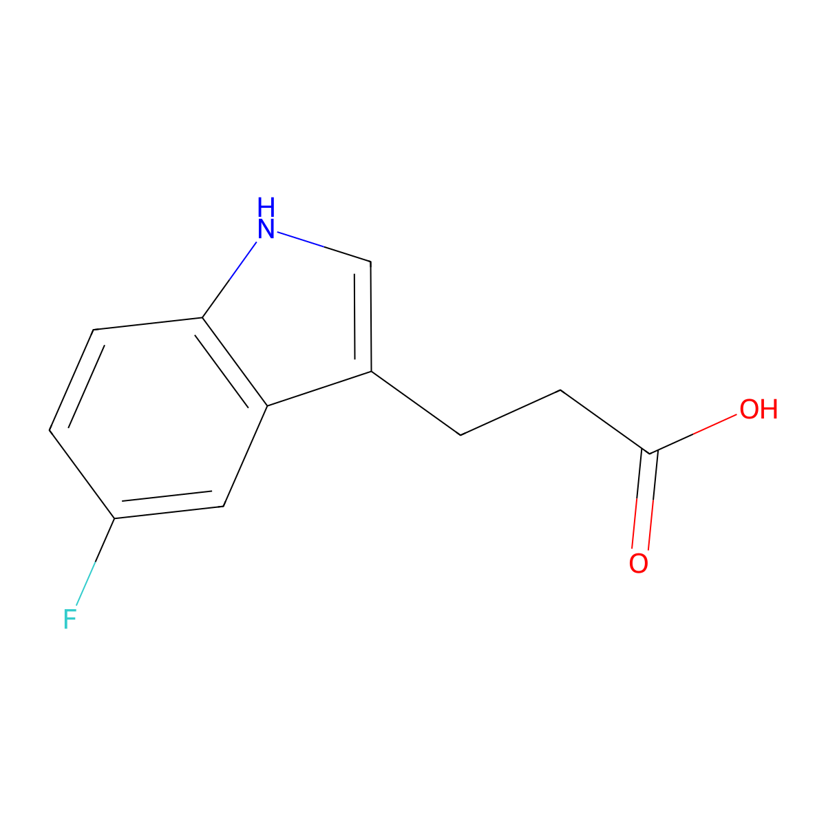3-(5-fluoro-1H-indol-3-yl)propanoic Acid molecular structure, CAS 7394-78-7