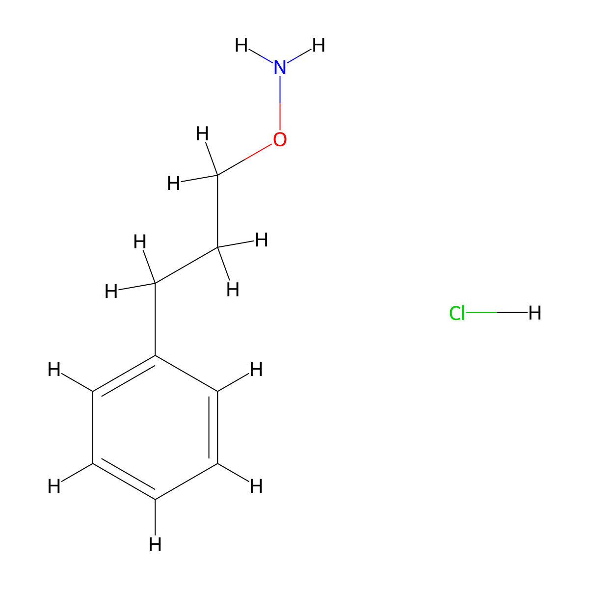 Hydroxylamine, O-(3-phenylpropyl)-, hydrochloride (1:1) molecular structure, CAS 73941-30-7