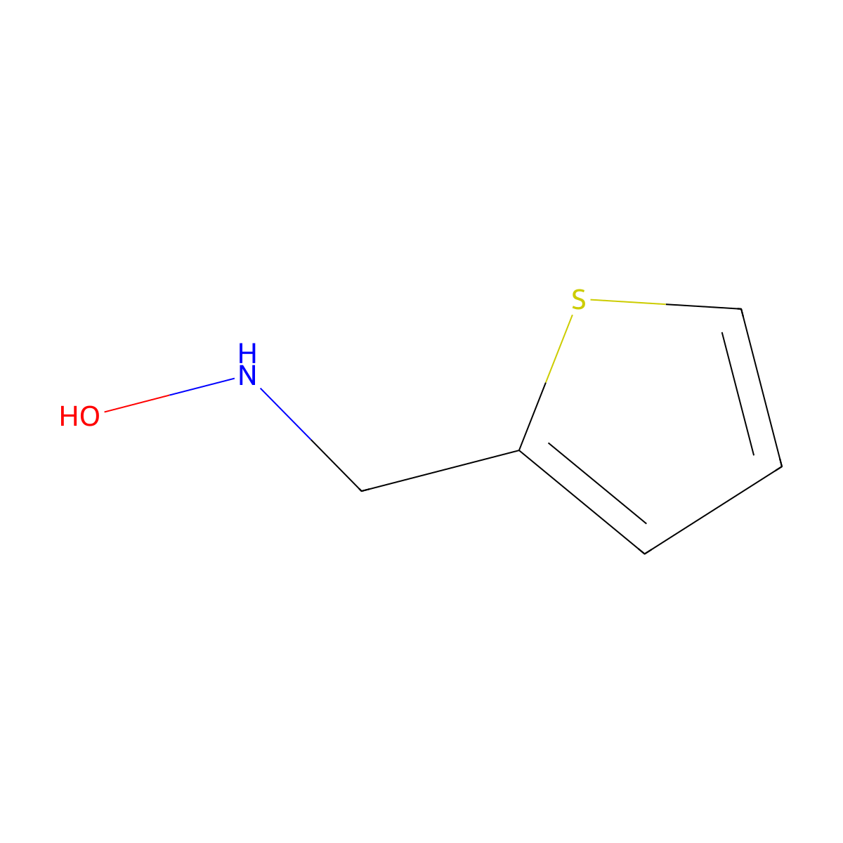 N-(thiophen-2-ylmethyl)hydroxylamine molecular structure, CAS 73941-31-8