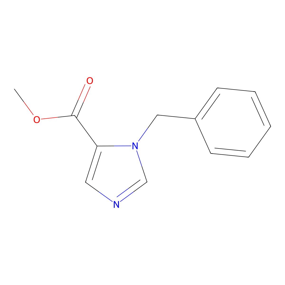 Methyl 1-(phenylmethyl)-1H-imidazole-5-carboxylate molecular structure, CAS 73941-33-0