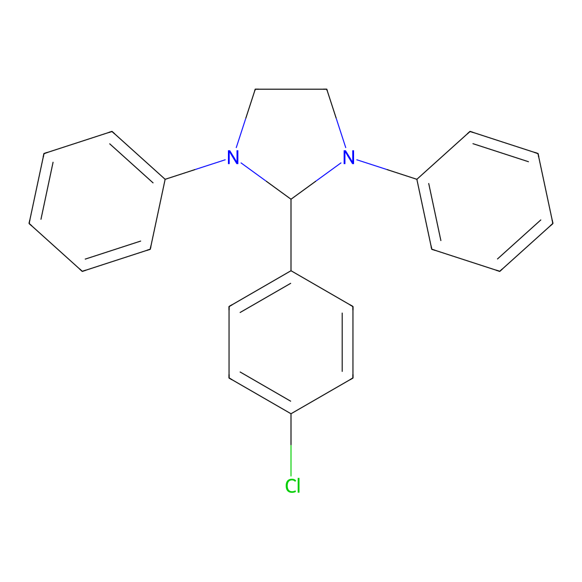 2-(4-Chlorophenyl)-1,3-diphenylimidazolidine molecular structure, CAS 73941-38-5