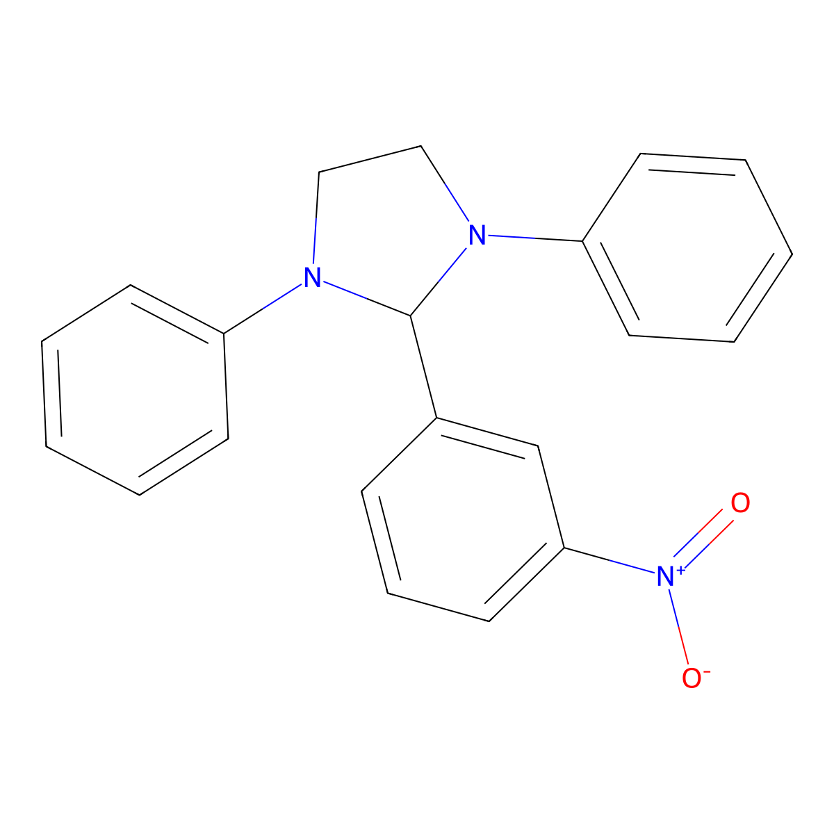 Imidazolidine, 1,3-diphenyl-2-(m-nitrophenyl)- molecular structure, CAS 73941-42-1