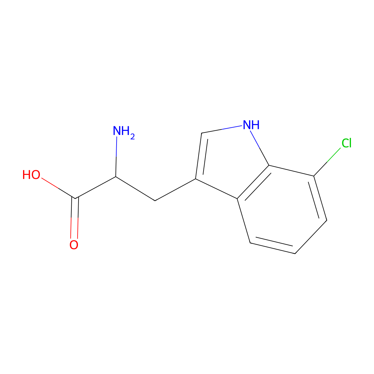 7-chloro-L-tryptophan molecular structure, CAS 73945-46-7
