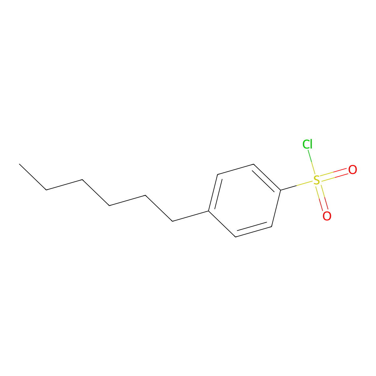 4-Hexylbenzene-1-sulfonyl chloride molecular structure, CAS 73948-23-9